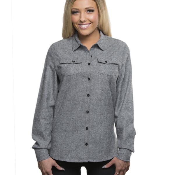 Ladies' Solid Flannel Shirt Thumbnail