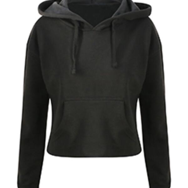 Ladies' Girlie Cropped Hooded Fleece with Pocket Thumbnail
