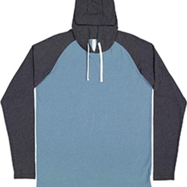 Men's Hooded Raglan Long Sleeve Fine Jersey T-Shirt Thumbnail