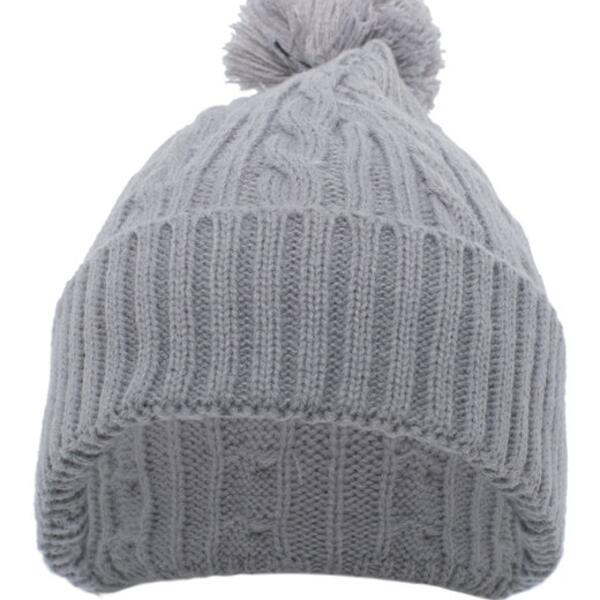 Cable Knit Pom-Pom Beanie Thumbnail