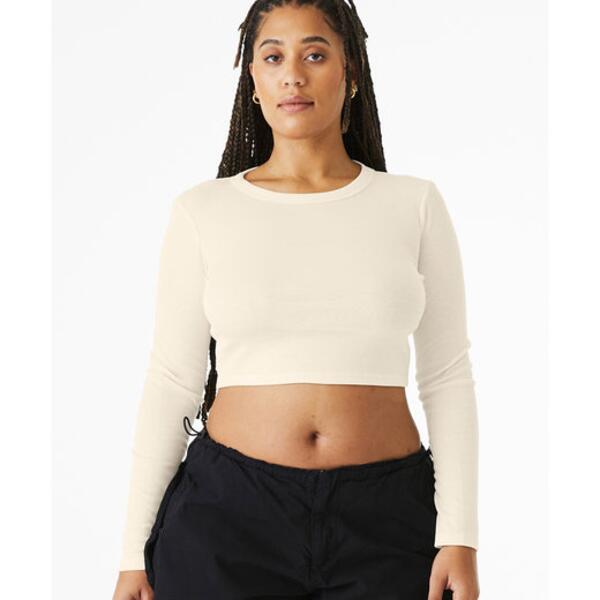 Ladies' Micro Ribbed Long Sleeve Baby T-Shirt Thumbnail