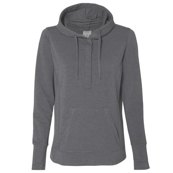 Ladies' Omega Stretch Snap-Placket Hooded Sweatshirt Thumbnail