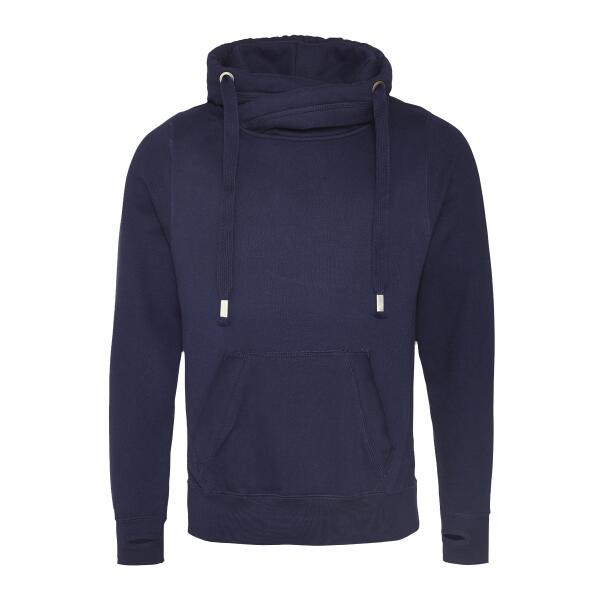 Men's Heavyweight Cross Over Neck Hooded Sweatshirt Thumbnail