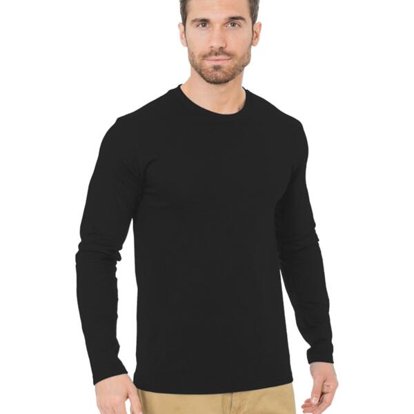 Unisex Fine Jersey Long-Sleeve Crew T-Shirt Thumbnail