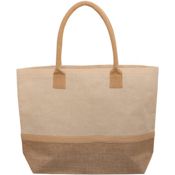 Wanderlust Laminated Jute & Canvas Tote Bag Thumbnail