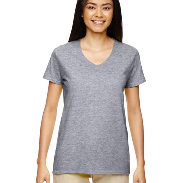 Ladies' Heavy Cotton™ V-Neck T-Shirt Thumbnail